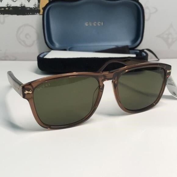 ✨ Brand New Gucci GG0911S 003 Sunglasses – Brown Frame with Green Lenses ✨ - Picture 7 of 14